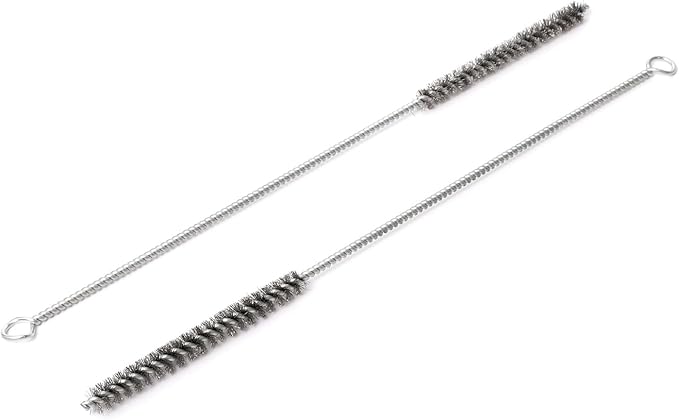 12 Inch Pipe Cleaning Brush Set with Stainless Steel Bristles, Steel Wire Tube Brush Kit for Auto Parts Polishing, Machining, Bottles, Tubes, Etc.（10mm-2pcs）