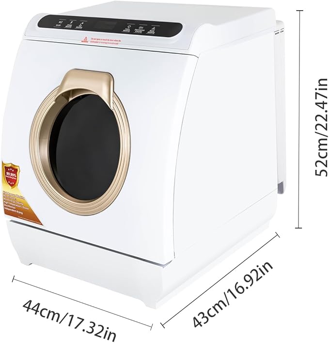 Portable Countertop Dishwashers, 900W Dishwasher with 6.35Qt Water Tank, 5 Cleaning Modes Dishwashers with 17 Spray Holes & 161℉ Heating, Portable Dishwasher for Apartments, RV
