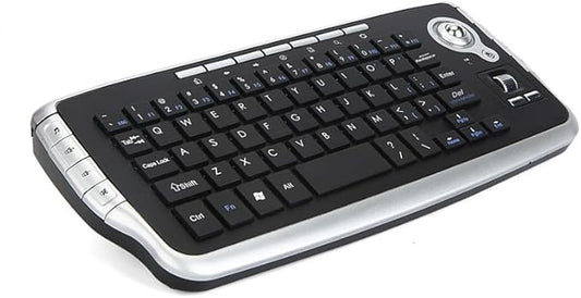 Mini Ergonomic Keyboard Trackball Air Mouse Scroll Wheel Function 2.4G Wireless Keyboard with trackball Mouse Keyboartd Combo for Lapotp PC TV Remote Controller HTPC (Silver)