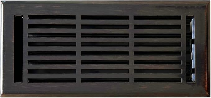 EMPIRE REGISTER CO Linear Design, Heavy Duty Floor Vent Covers, Metal Damper Attached. Vent Covers for Floor only. (Floor, Oil Rubbed Bronze, 4 x 10 inch (Pack of 1))
