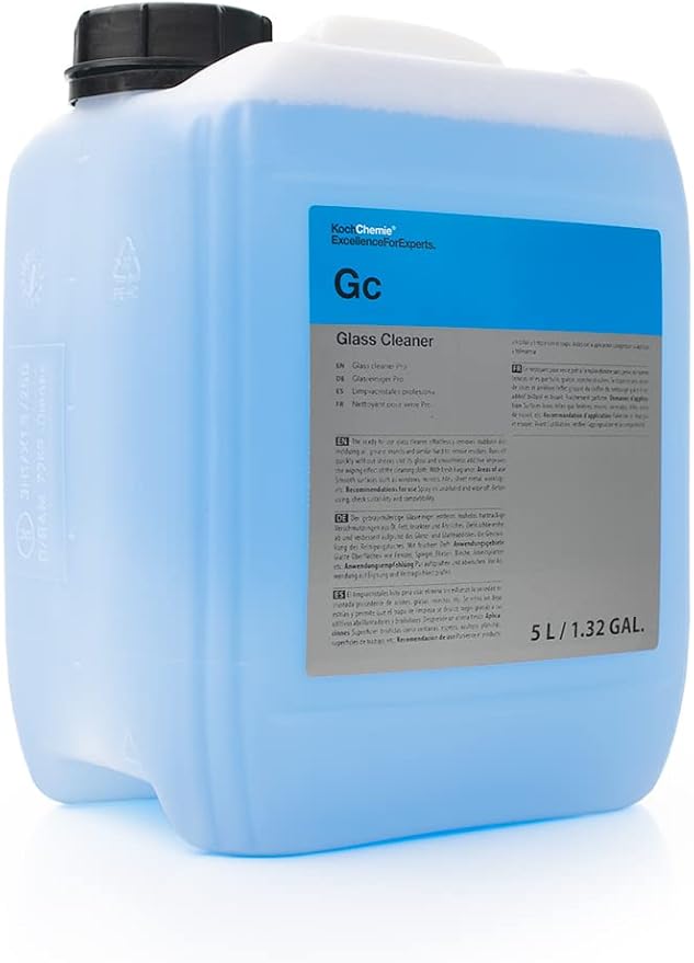 KOCHCHEMIE - Glass Cleaner - Effortlessly Removes Stubborn Dirt, Oil, Grease, Insects, and Residues; Ready-To-Use Streak-Free Formula; Gloss and Smoothness Additive; Fresh Fragrance (5 Liters)