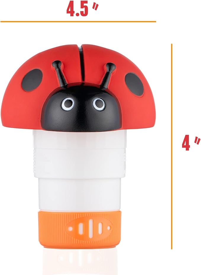 XY-WQ Ladybug Chlorine Floater for 1" Tab ONLY, Mini Floating Pool Chlorine Dispenser
