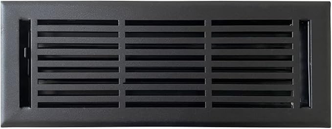 EMPIRE REGISTER CO Linear Design, Heavy Duty Floor Vent Covers, Metal Damper Attached. Vent Covers for Floor only. (Floor, Textured Black, 4 x 12 inch (Pack of 1))