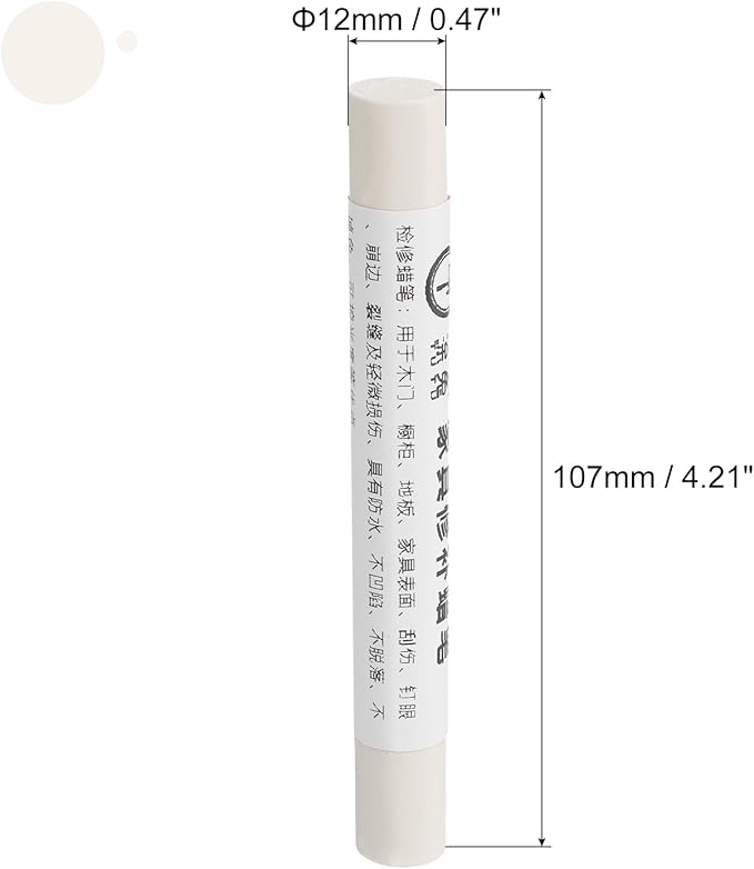 uxcell Furniture Repair Crayons, 3Pcs - Wood Wax Filler Stick, Furniture Markers Touch Up - for Scratches Holes Tables Desks Wooden Floors Cover Ups, Warm White