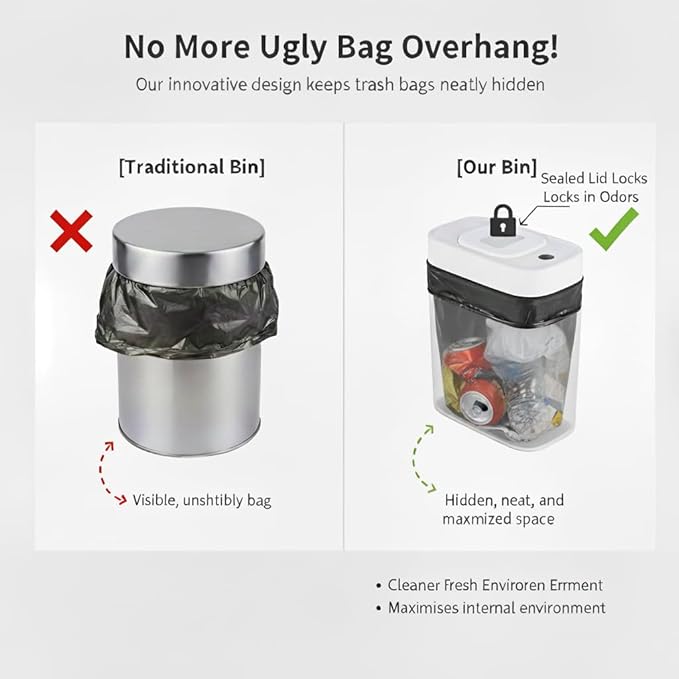 MUEE 3 Gallon Motion Senor Bathroom Trash Can with Lid, Automatic Trash Can Auto-Adsorption Touchless Garbage Can, Slim Small Trash Bin Waterproof Waste Basket for Toilet Bedroom Living Room Office RV