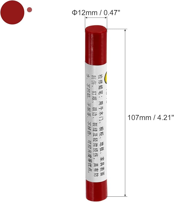 uxcell Furniture Repair Crayons, 3Pcs - Wood Wax Filler Stick, Furniture Markers Touch Up - for Scratches Holes Tables Desks Wooden Floors Cover Ups, Ice Land Red