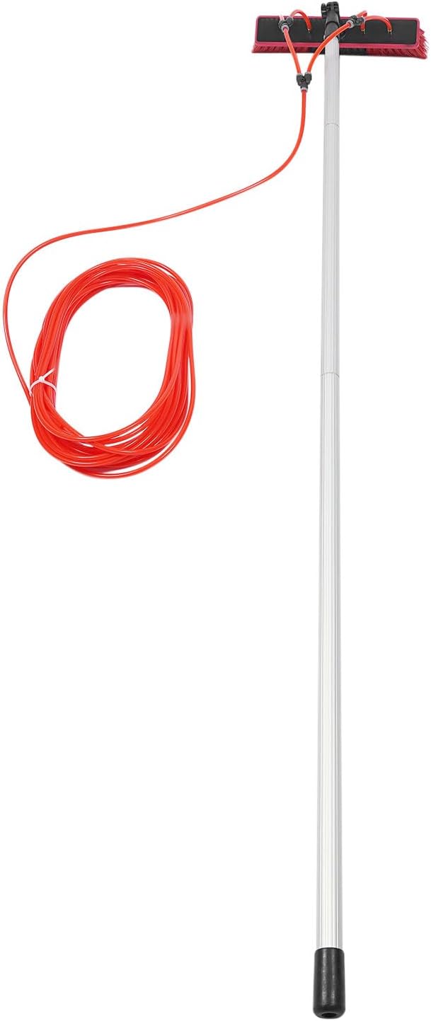 Professional Window Squeegee, 2-in-1 Window Cleaner, Glass Washing Kit, Window Cleaning Tool with Long Handle, Window Cleaning Pole for High Indoor, Outdoor Glass