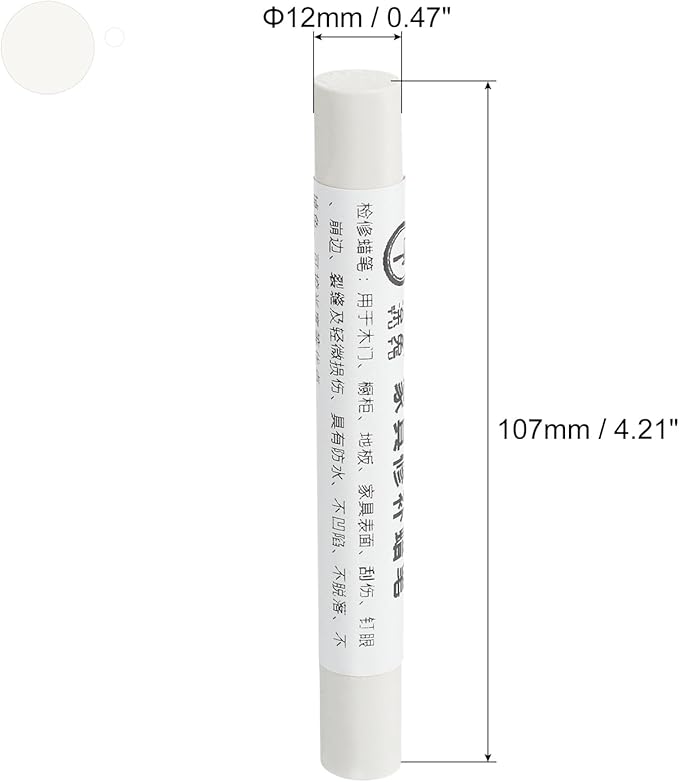 uxcell Furniture Repair Crayons, 3Pcs - Wood Wax Filler Stick, Furniture Markers Touch Up - for Scratches Holes Tables Desks Wooden Floors Cover Ups, White