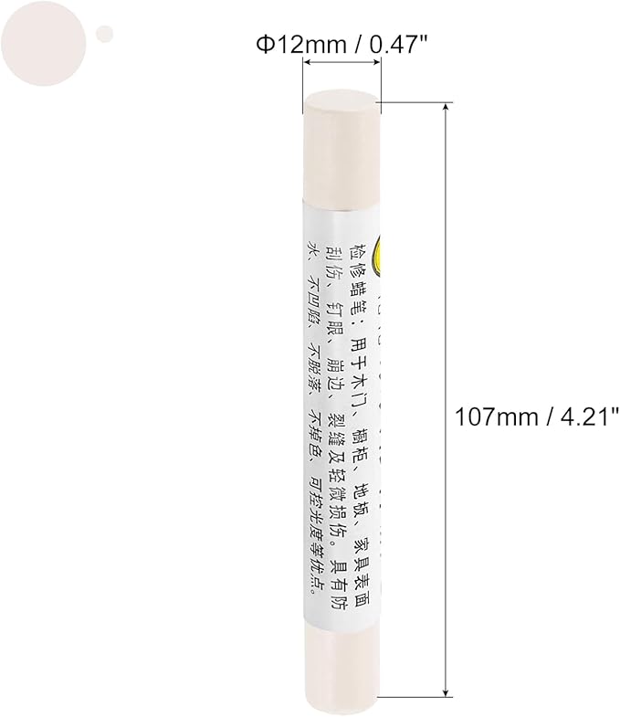 uxcell Furniture Repair Crayons, 3Pcs - Wood Wax Filler Stick, Furniture Markers Touch Up - for Scratches Holes Tables Desks Wooden Floors Cover Ups, Milky White