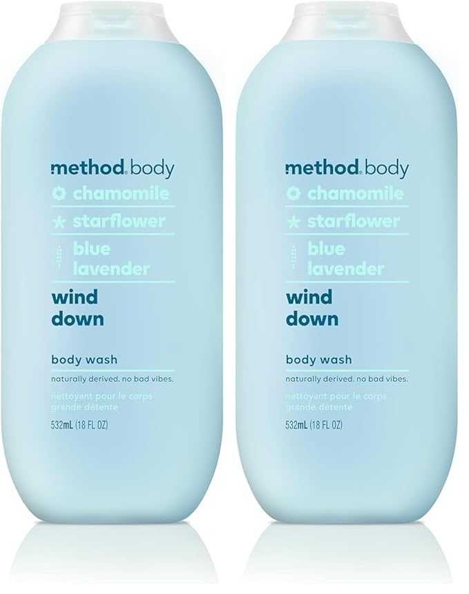 Method Body Wash, Wind Down, Paraben and Phthalate Free, 18 oz (Pack of 2)