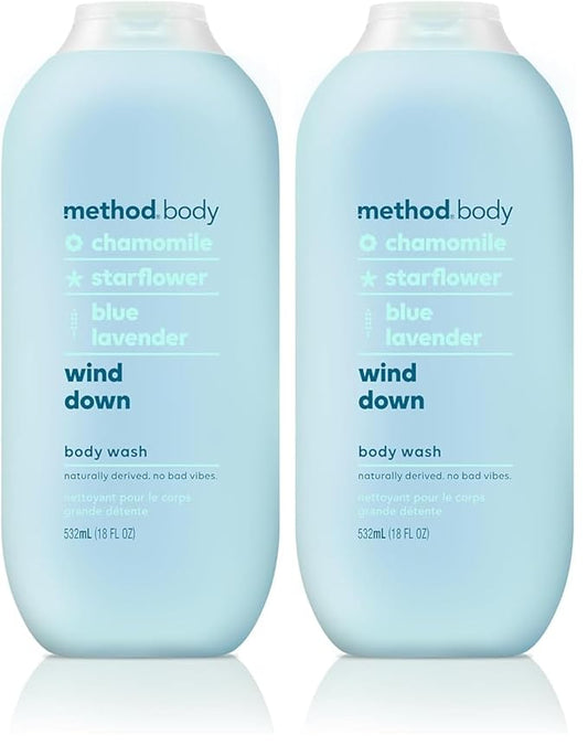 Method Body Wash, Wind Down, Paraben and Phthalate Free, 18 oz (Pack of 2)