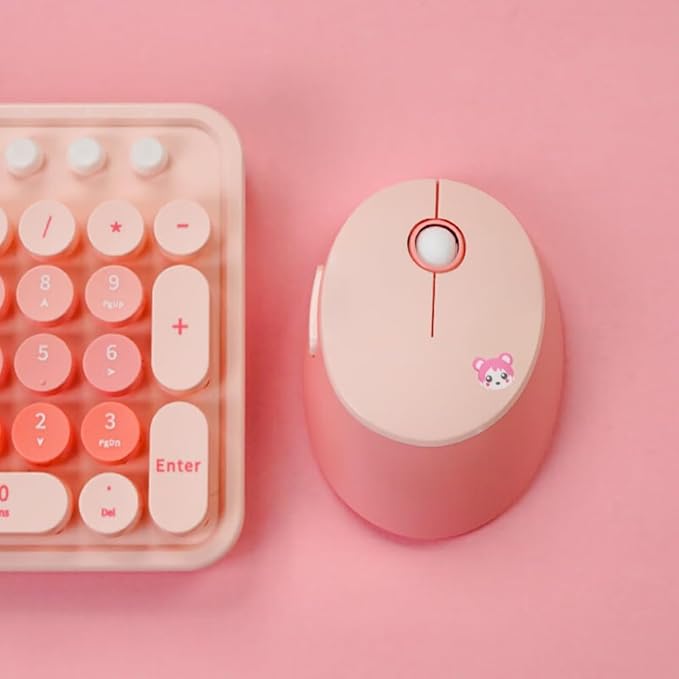 Mofii Wireless Keyboard and Mouse Combo,2.4G USB Multi-Color Cute Full Size Keyboard and Optical Mice Set for Computer Desktop PC Laptop (Pink-Mixed)……