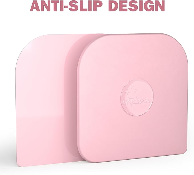 Pan Scraper, 5 Pcs Pot Scraper Plastic, Pot Scraper Non Scratch for Cast Iron, Pot and Pan Cleaning, Sturdy Scraper Kitchen Tool, Pink