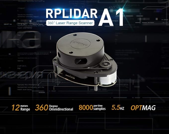 RPLIDAR A1M8 2D 360 Degree 12 Meters Scanning Radius LIDAR Sensor Scanner for Obstacle Avoidance and Navigation of Robots