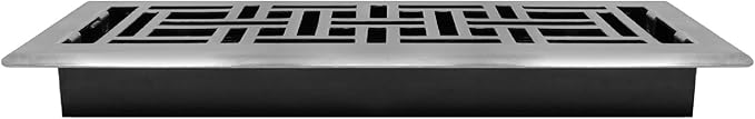Decor Grates (4-Pack) AJH412-NKL Oriental Floor Register, 4x12 Inches, Brushed Nickel Finish