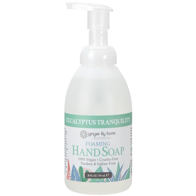 Ginger Lily Farms Botanicals All-Purpose Foaming Hand Soap Refill, 100% Vegan & Cruelty-Free, Eucalyptus Tranquility Scent, 20 Fl Oz (Pack of 1)