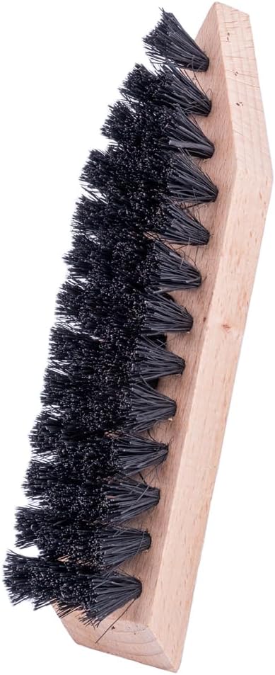 Hardwood Shoe & Boot Cleaning Brush with Stiff Coco Bristles, Removes Tough Dirt & Debris, Easily Cleans Soles (Made in Germany) Black
