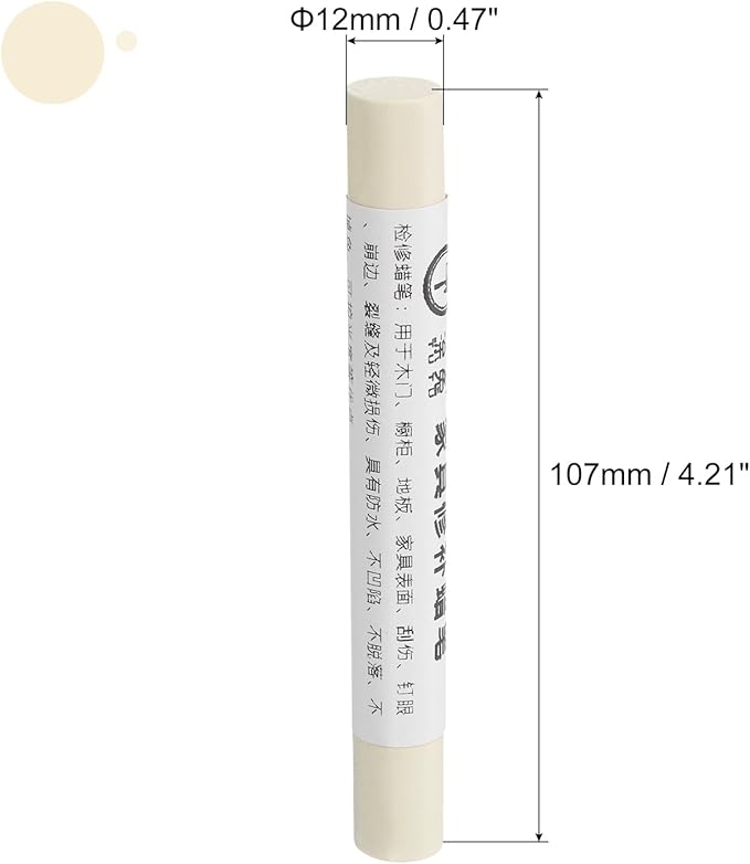 uxcell Furniture Repair Crayons, 3Pcs - Wood Wax Filler Stick, Furniture Markers Touch Up - for Scratches Holes Tables Desks Wooden Floors Cover Ups, Salt White