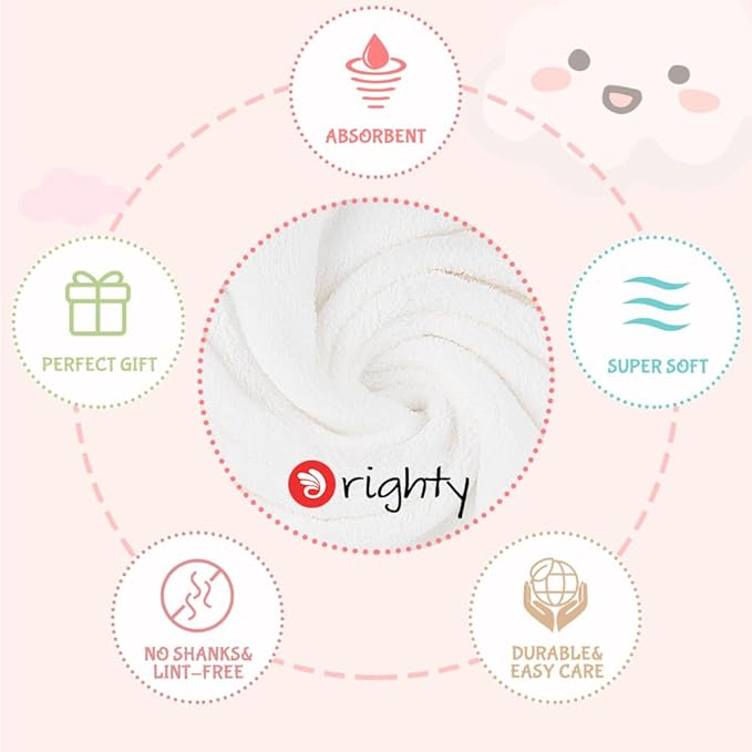 Orighty Burp Cloths for Baby 8 Pack - Super Soft & Absorbent Coral Fleece Baby Burp Cloth, 20x10 Inch Gentle Large Burping Rugs for Babies Sensitive Skin, Burping Cloths for Newborn Essential, White
