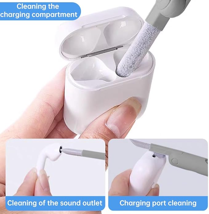7 in 1 Laptop Cleaning Kit Keyboard Cleaner,Computer Screen Cleaning Brush Tool,Computer Cleaning Tools Kit Corner Gap Duster Keycap Puller(Grey)