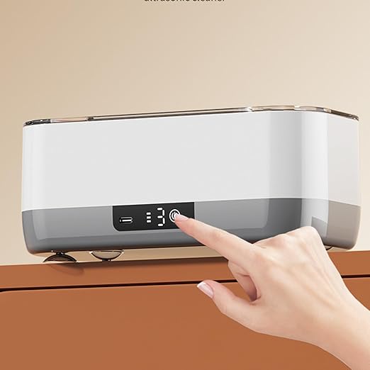 Ultrasonic Cleaner Machine – ABS 21x9.7x8.3cm 400ml | USB Rechargeable Retainer Cleaning Device Three Gear Deep Clean | Ultrasonic Cleaner For Dentures Jewelry Glasses Watches Braces And Daily Home Ca