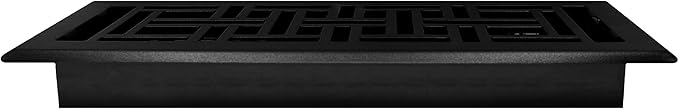 Decor Grates AJH412-BLK Oriental Floor Register, 4x12 Inches, Textured Black