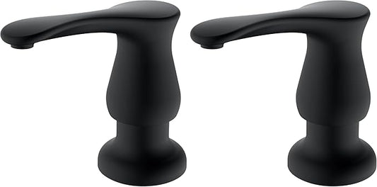 GAGALIFE Sink Soap Dispenser Matte Black, Built in Soap Dispenser with 17 OZ Bottle, Lotion Dispenser for Kitchen Sink, Refill from The Top (Pack of 2)