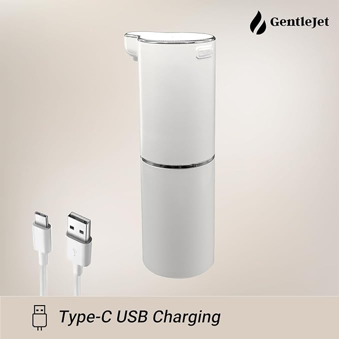 JetFoam Automatic Foam Soap Dispenser - Touchless Electric Soap Dispenser, USB-C Rechargeable, Adjustable Foam Levels, 10 oz Countertop Hands-Free Soap Pump for Bathroom & Kitchen
