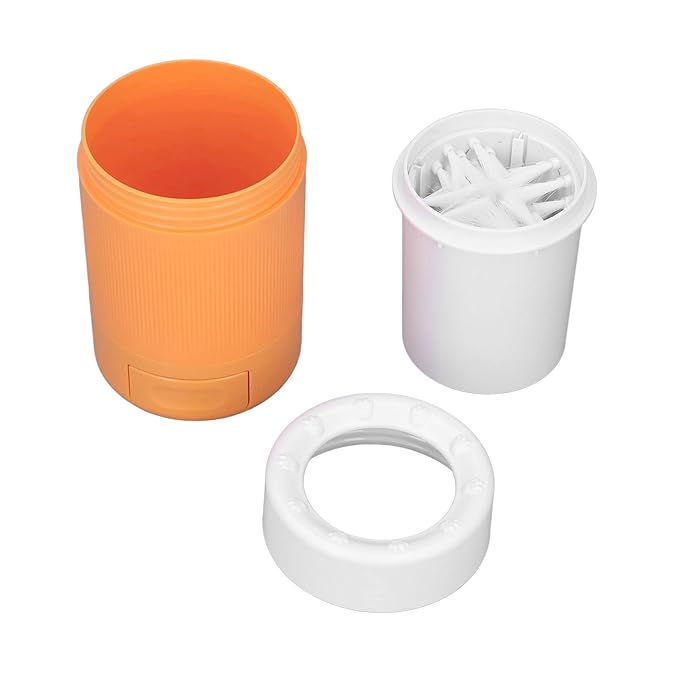 Pet Foot Washing Cup, Dog Paws Cleaner Plastic Dog Washing Station Dog Paws Washer Pet Foot Cleaner for Pets Cats and Dogs (Orange)