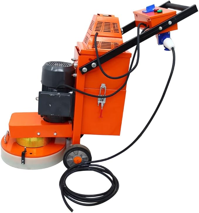 INTSUPERMAI Concrete Floor Polisher Hand-push Concrete Grinding Machine Cement Ground Grinder Floor Grinder Ground Polishing Machine for Restore New and Old Ground Vacuum Dust with Built-in Fan 220V