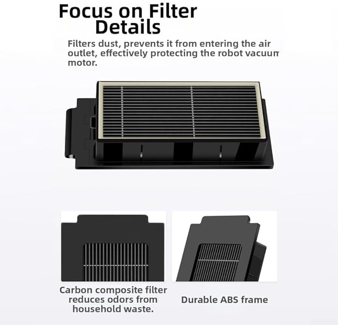 6 Pack Replacement HEPA Filters for ECOVACS for DEEBOT T50 Max High Efficiency 99.9% Dust Particle Filtration Easy Install Maintains Optimal Vacuum Performance