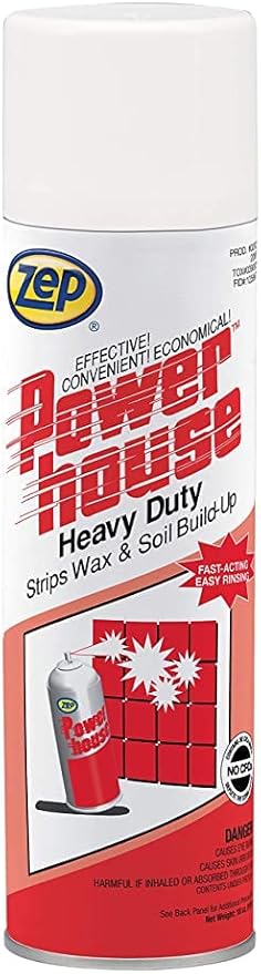 Zep Powerhouse Heavy-Duty Cleaner and Wax Stripper - 18 oz (Case of 12) - 28201 - Strips Build-Up, Remover for Floors and Baseboards, Deep Cleaner for Soiled Surfaces