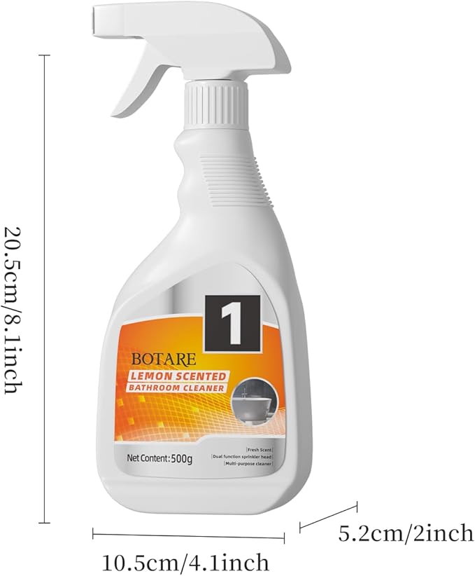 Bathroom Cleaner Spray - Removes Soap Scum, Hard Water Stains - All-Purpose Shower, Tub, Toilet, Tile, Sink and Fixtures Alternative with - Fresh Scent, 17.9 oz (3-Bottle Pack with 3 Nozzles)