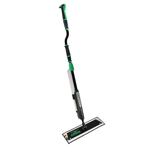 Unger Commercial Excella 18 " Floor Cleaning Kit - Floor Mop with Height Adjustable Pole and Liquid Dispensing, Includes 2 Microfiber Pads and 2 Refillable Bottles - EFKT1