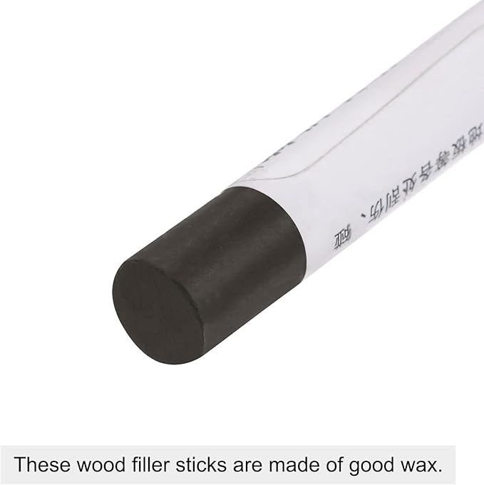 uxcell Wood Wax Filler Stick, Furniture Crayons Wooden Repair Wax Filler Stick Touch Up Wax Paint Pens for Scratches Holes Floor Laminate Tables Desks, Dark Titanium