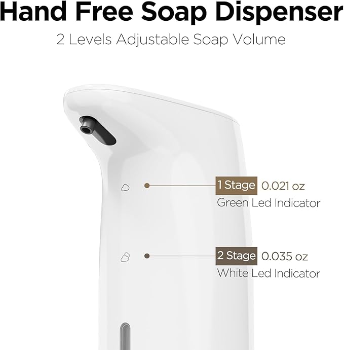 mooas Automatic Foaming Soap Dispenser Milky Touchless Foaming Hand Soap Dispenser, USB Rechargeable Electric Sensor Auto Foam Soap Dipsenser for Bathroom Kitchen Dish Wash Commercial 10.8oz (Ivory)