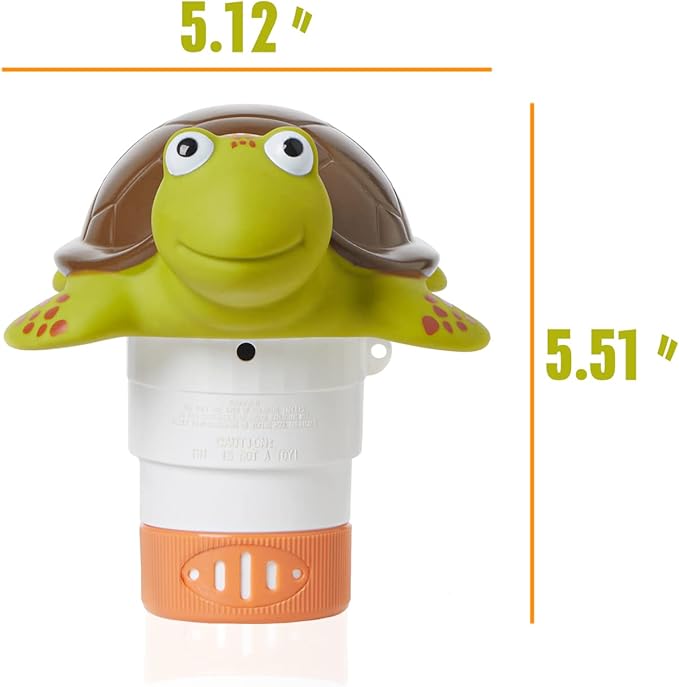 XY-WQ Turtle Chlorine Floater for 1" Tab ONLY, Mini Floating Pool Chlorine Dispenser