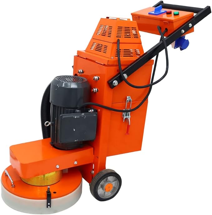 INTSUPERMAI Concrete Floor Polisher Hand-push Concrete Grinding Machine Cement Ground Grinder Floor Grinder Ground Polishing Machine for Restore New and Old Ground Vacuum Dust with Built-in Fan 220V
