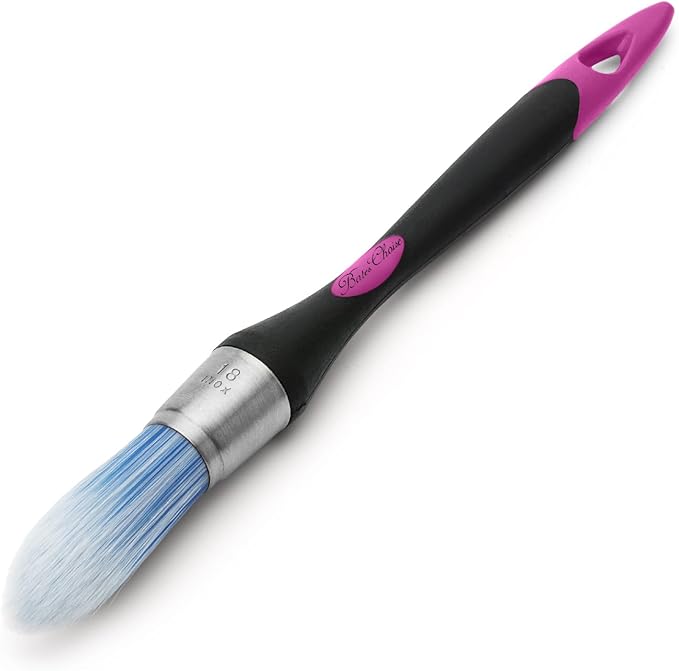 Bates- Trim Paint Brush, 0.75 Inch, Ergonomic Non-Slip Handle, Synthetic Bristles, Trim Brushes for Painting, Black & Plum