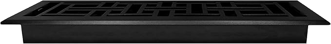 Decor Grates AJH414-BLK Oriental Floor Register, 4x14 Inches, Textured Black