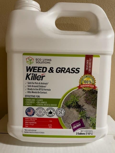 ECO Garden PRO - Organic Vinegar Weed Killer | Kid Safe Pet Safe | Clover Killer for Lawns | Moss Killer | Green Grass & Poison Ivy Killer | Spray Ready Glyphosate Free Herbicide (2 Gallons)