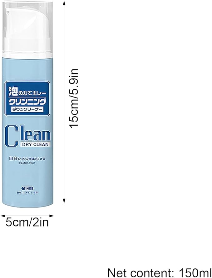 Dry Cleaning Spray, 150ml Fabric Stain Remover Foam, Upholstery Cleaning Foam for Home and Office, Effective Stain Removal for Carpet, Couch, Furniture, Jackets, Laundry, and Interior Surfaces, Quick