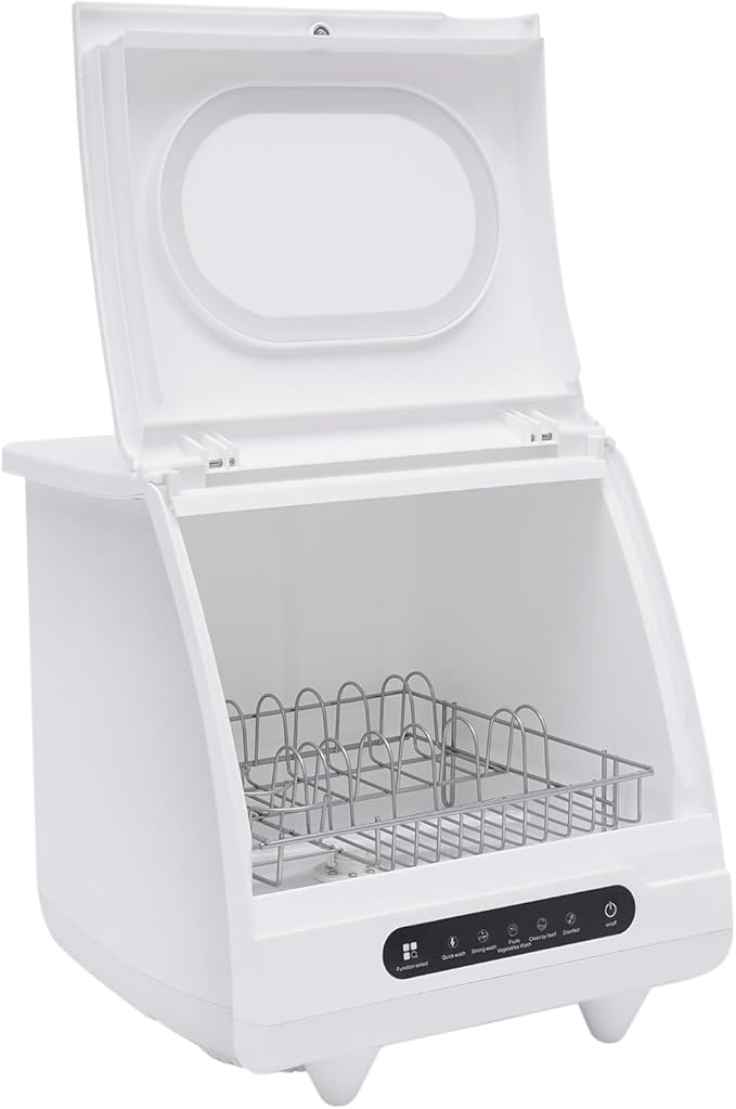 Countertop Dishwasher, 1200W Compact Dishwasher with 12 High-Performance Spouts, 360° rotation Flushing for Home Apartment Dorm RV