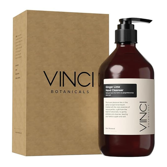 Vinci Botaicals Ginger Lime Hand Cleanser | Gentle Exfoliating Hand Wash | Cleanses & Hydrates Skin | Made with Essential Oils | Cruelty, Vegan & Paraben Free | Fresh & Citrusy Aroma | 500 ml