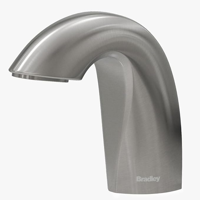 Bradley Crestt Foam Soap Dispenser, Sensor Activated, Ring Light Indicates Low Battery or Low Soap, Deck Mounted, Auto-Top-Fill, Brushed Stainless Steel