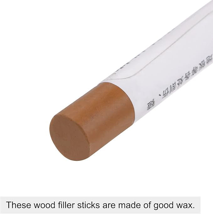 uxcell Wood Wax Filler Stick, Furniture Crayons Wooden Repair Wax Filler Stick Touch Up Wax Paint Pens for Scratches Holes Floor Laminate Tables Desks, Slight Reddish