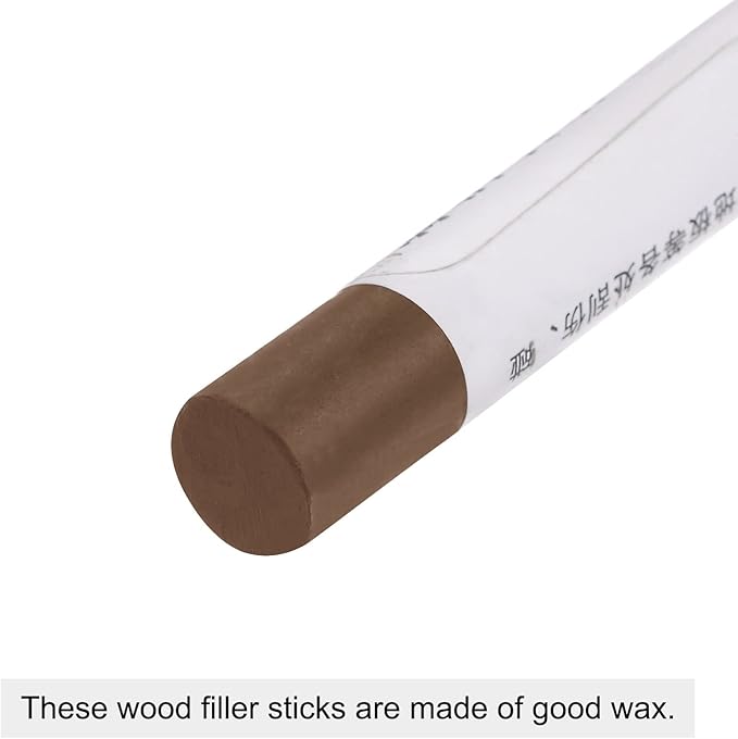 uxcell Wood Wax Filler Stick, Furniture Crayons Wooden Repair Wax Filler Stick Touch Up Wax Paint Pens for Scratches Holes Floor Laminate Tables Desks, Chocolate