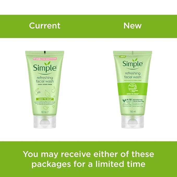 Simple Kind to Skin Refreshing Facial Wash Gel,150 ml (5 Ounce) (Pack of 2)