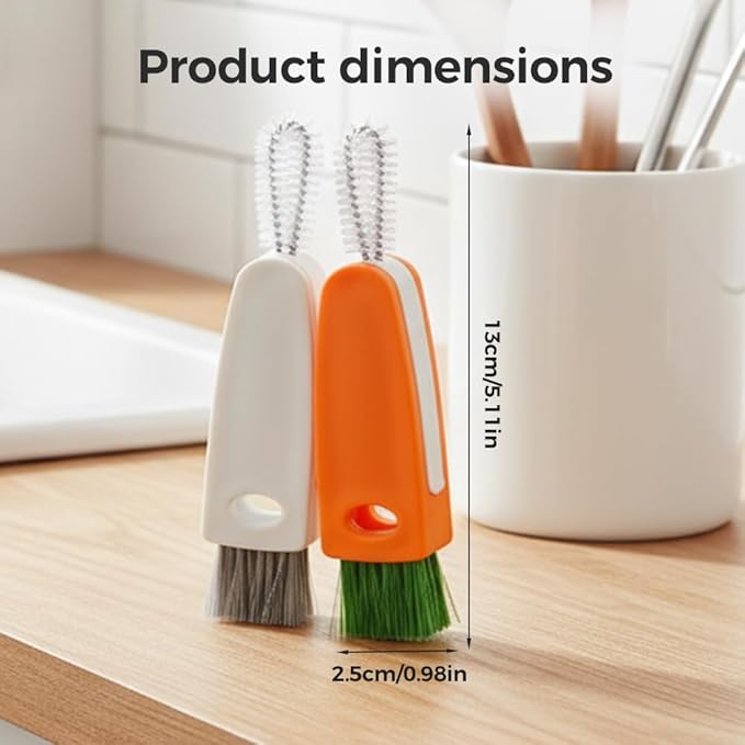 Upgrade 3 in 1 Cup Lid Cleaning Brush Set, 2025 New 12PCS Multifunctional Bottle Crevice Portable Cup Lid Cleaning Brushes, Crevice Cleaning Brush, Home Kitchen Crevice Brush Tools (1)