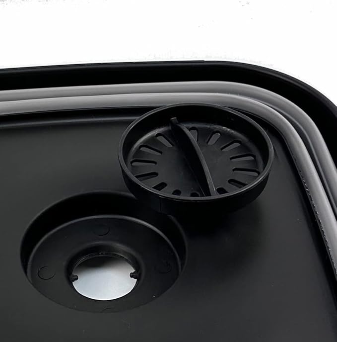 SAMMART 10L (2.64 Gallon) Collapsible Dishpan with Draining Plug - Foldable Washing Basin - Portable Dish Washing Tub - Space Saving Kitchen Storage Tray (Black/Alloy Grey)